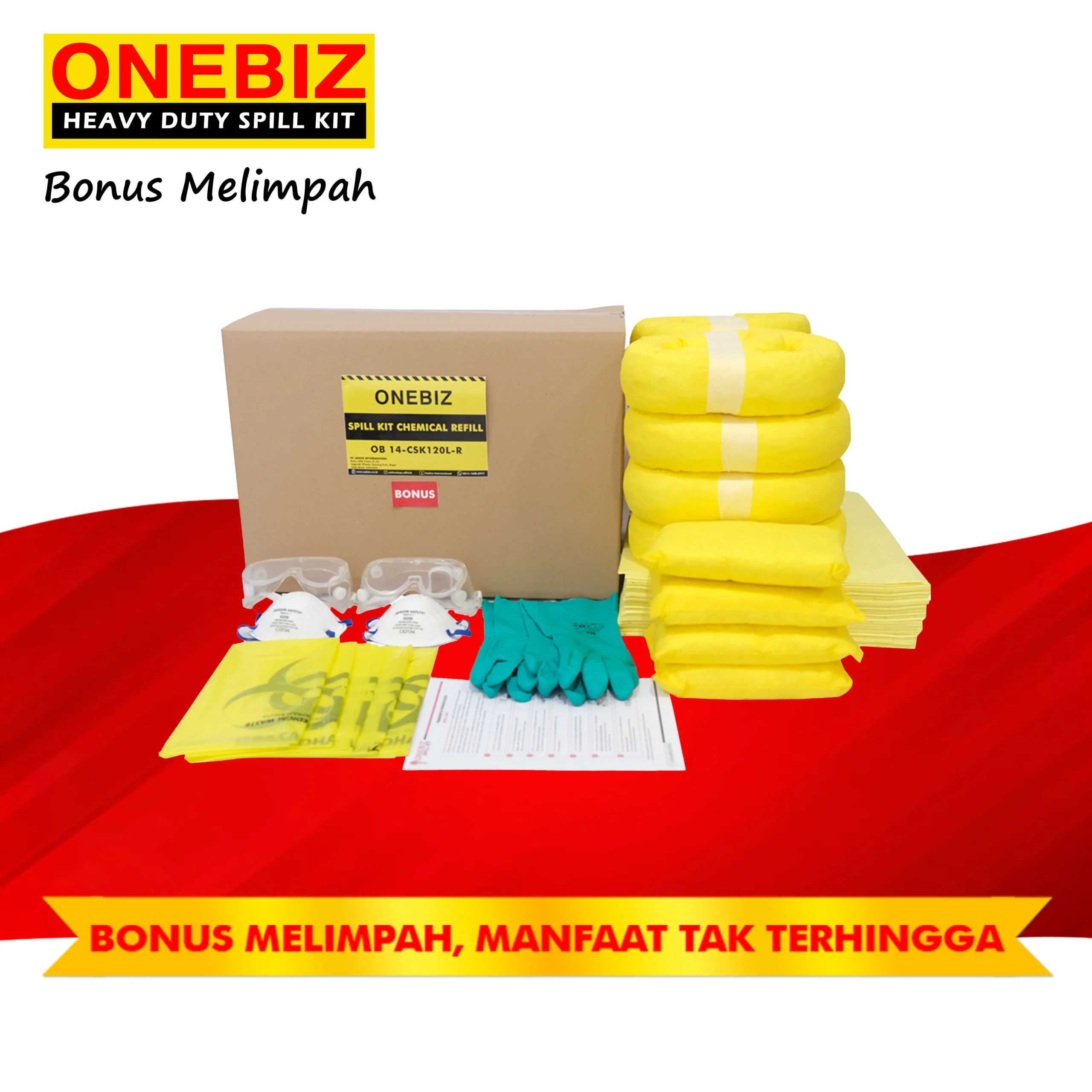 ONEBIZ CHEMICAL SPILL KIT 120 Liter SPILL KIT OB 14-CSK120L-R / 32 Gallon Refill ONEBIZ CHEMICAL SPILL KIT 120 Liter SPILL KIT OB 14-CSK120L-R / 32 Gallon Refill