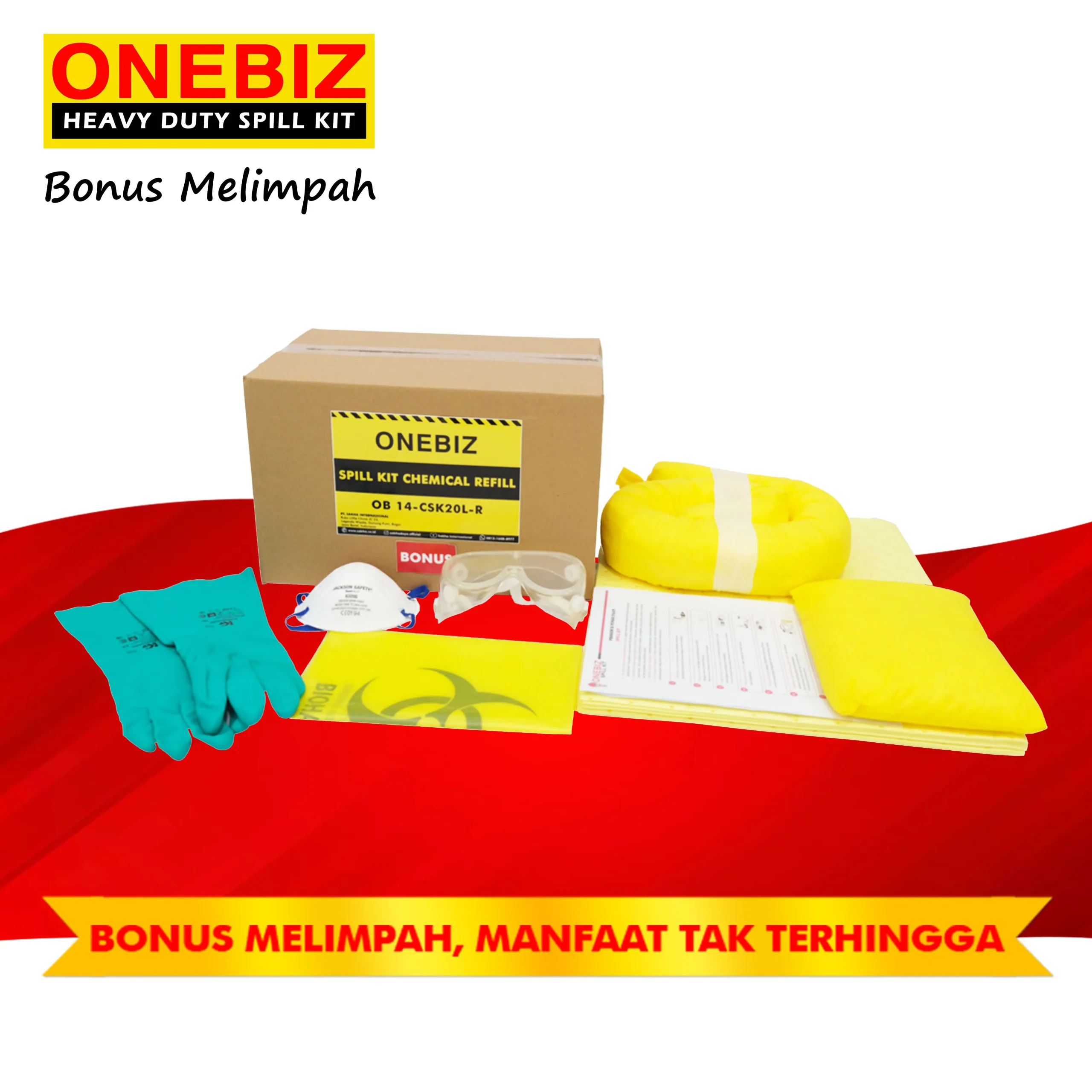 ONEBIZ CHEMICAL SPILL KIT 20 Liter Refill SPILL KIT OB 14-CSK20L-R / 5 Gallon ONEBIZ CHEMICAL SPILL KIT 20 Liter Refill SPILL KIT OB 14-CSK20L-R / 5 Gallon