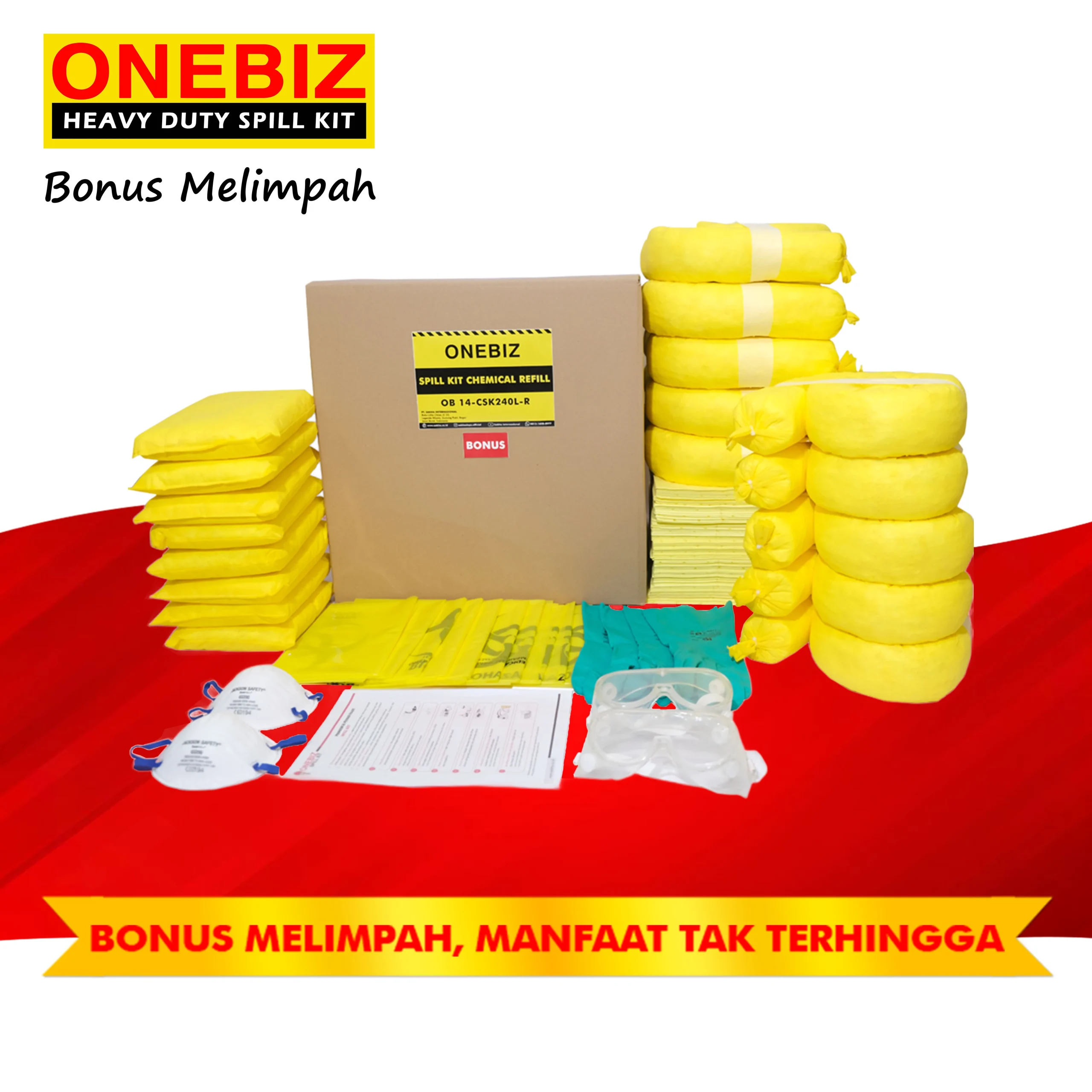 ONEBIZ CHEMICAL SPILL KIT 240 Liter SPILL KIT OB 14-CSK240L-R / 63 Gallon Refill ONEBIZ CHEMICAL SPILL KIT 240 Liter SPILL KIT OB 14-CSK240L-R / 63 Gallon Refill