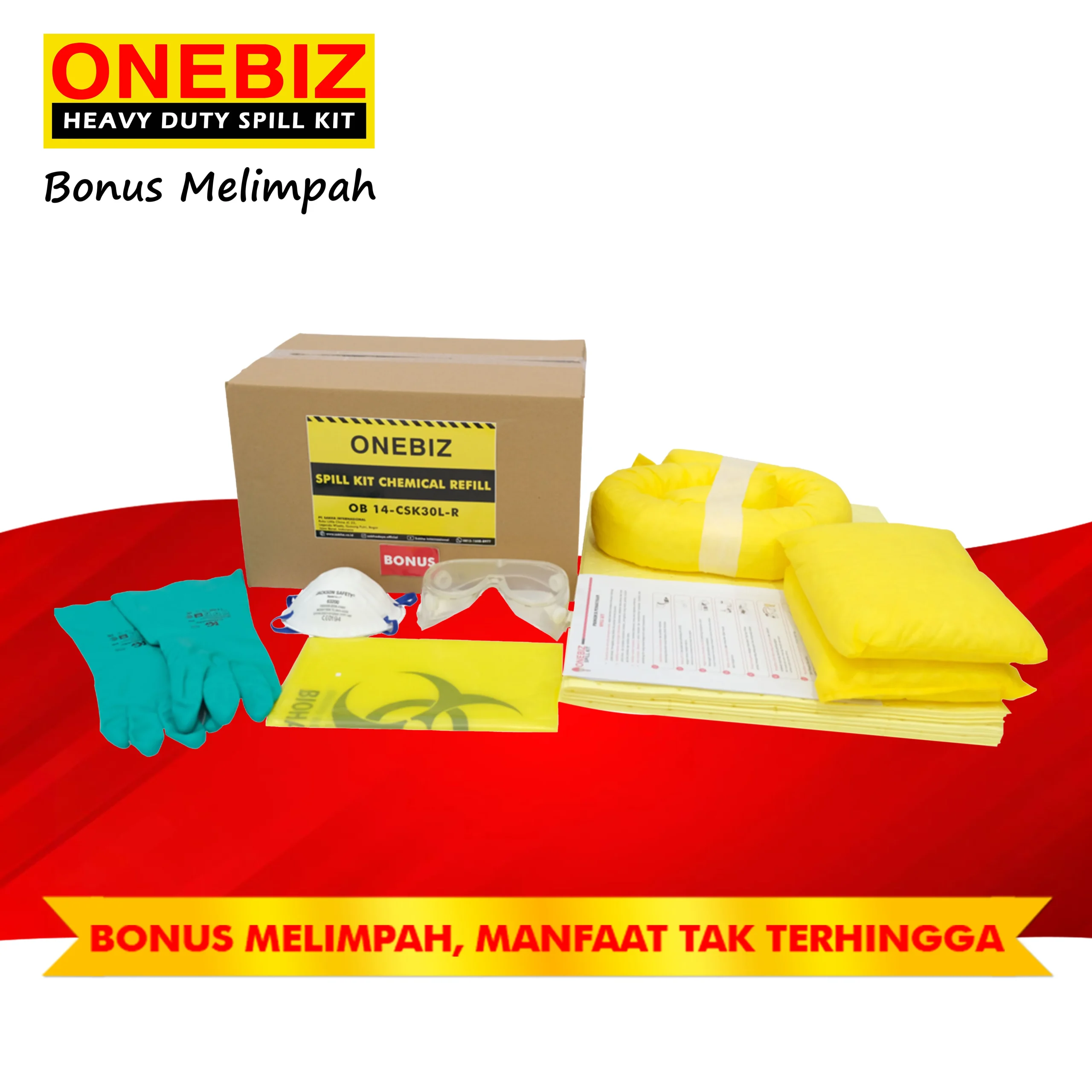 ONEBIZ CHEMICAL SPILL KIT 30 Liter Refill SPILL KIT OB 14-CSK30L-R / 8 Gallon ONEBIZ CHEMICAL SPILL KIT 30 Liter Refill SPILL KIT OB 14-CSK30L-R / 8 Gallon