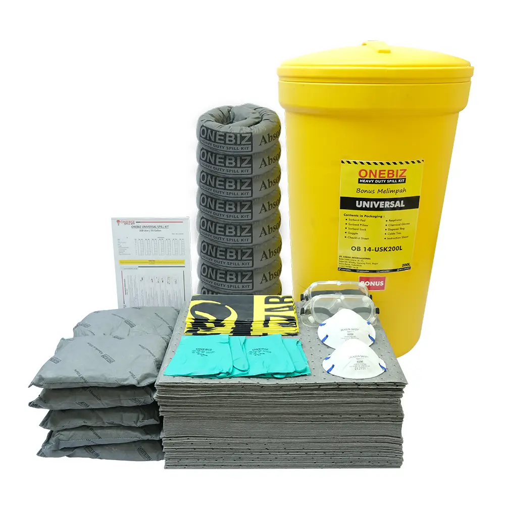 ONEBIZ UNIVERSAL SPILL KIT 200 Liter SPILL KIT OB 14-USK200L / 53 Gallon ONEBIZ UNIVERSAL SPILL KIT 200 Liter SPILL KIT OB 14-USK200L / 53 Gallon