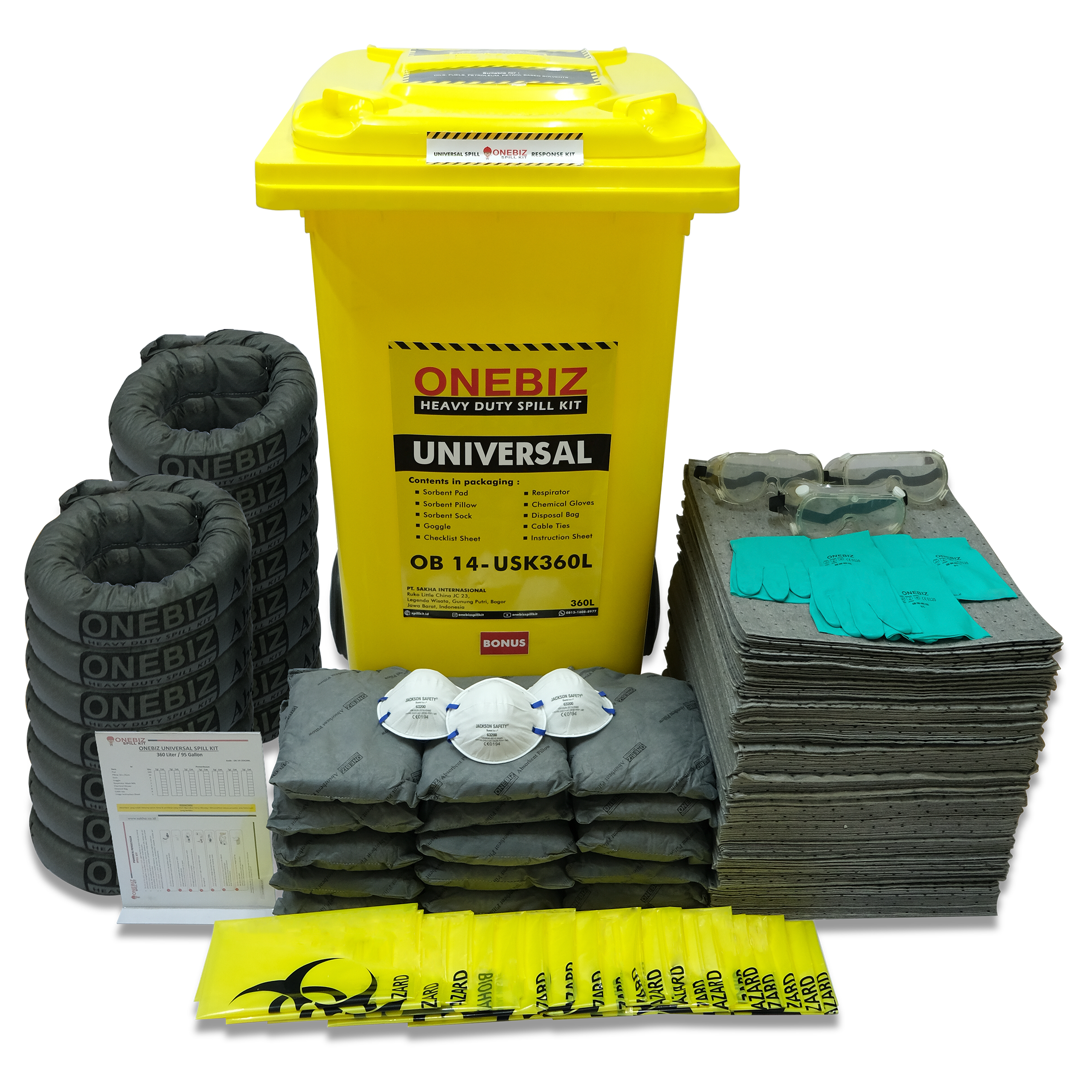 ONEBIZ UNIVERSAL SPILL KIT 360 Liter SPILL KIT OB 14-USK360L / 95 Gallon ONEBIZ UNIVERSAL SPILL KIT 360 Liter SPILL KIT OB 14-USK360L / 95 Gallon
