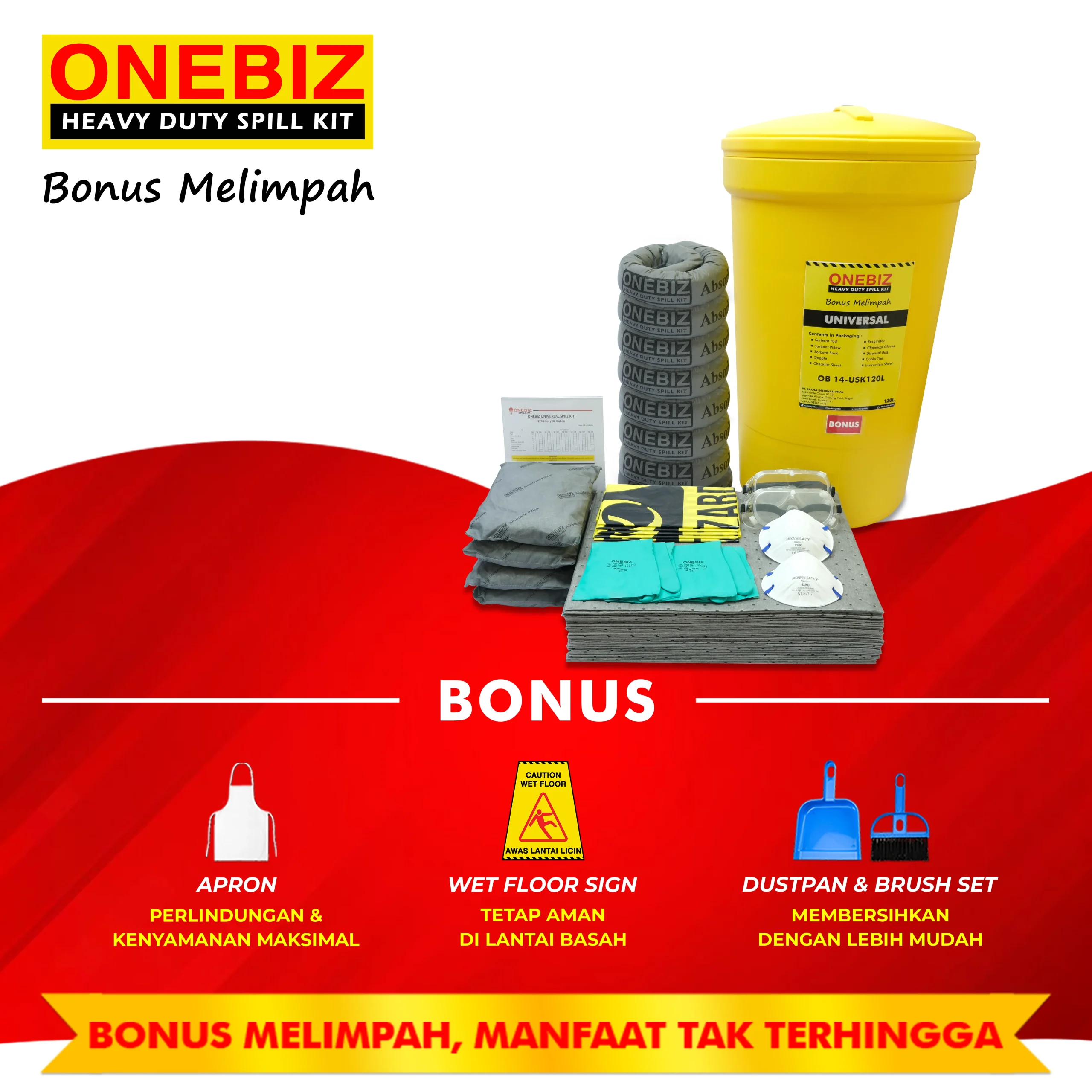 ONEBIZ UNIVERSAL SPILL KIT 120 Liter SPILL KIT OB 14-USK120L / 32 Gallon ONEBIZ UNIVERSAL SPILL KIT 120 Liter SPILL KIT OB 14-USK120L / 32 Gallon
