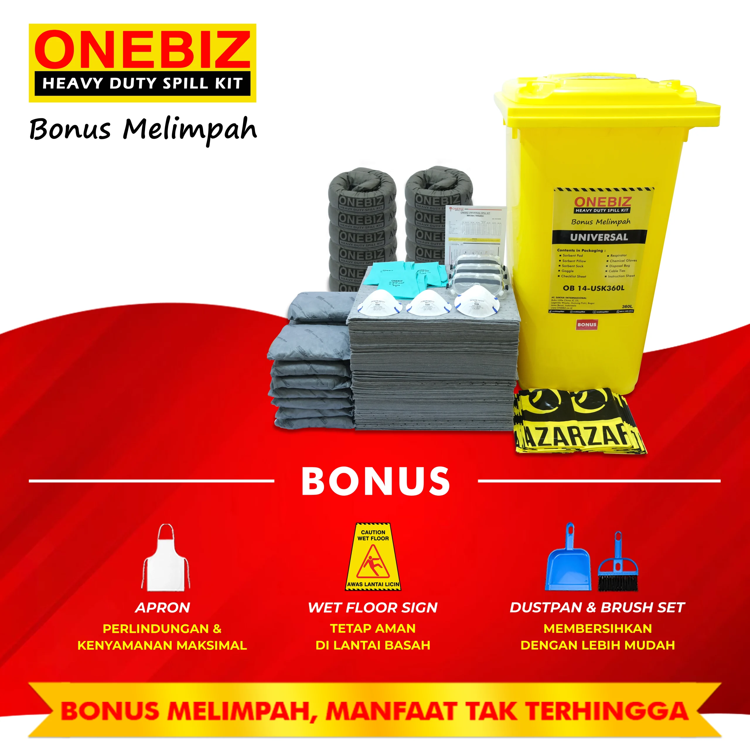 ONEBIZ UNIVERSAL SPILL KIT 360 Liter SPILL KIT OB 14-USK360L / 95 Gallon ONEBIZ UNIVERSAL SPILL KIT 360 Liter SPILL KIT OB 14-USK360L / 95 Gallon